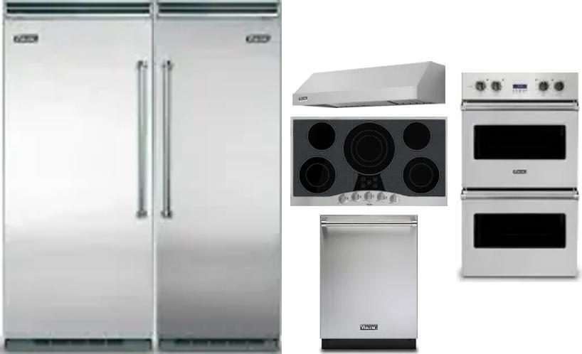 6 Piece Package Includes Refrigerator, Freezer, Cooktop, Wall Oven, Hood And Dishwasher
