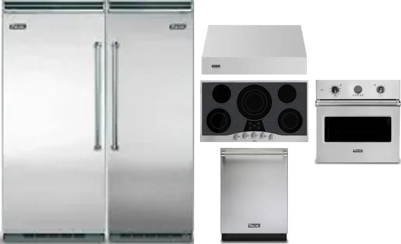 6 Piece Package Includes Refrigerator, Freezer, Cooktop, Wall Oven, Hood And Dishwasher