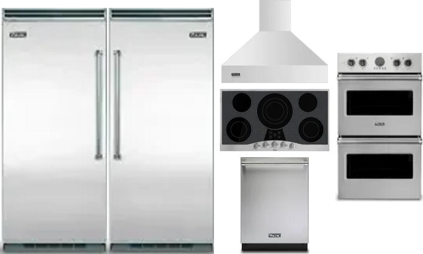 6 Piece Package Includes Refrigerator, Freezer, Cooktop, Wall Oven, Hood And Dishwasher