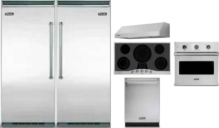 6 Piece Package Includes Refrigerator, Freezer, Cooktop, Wall Oven, Hood And Dishwasher