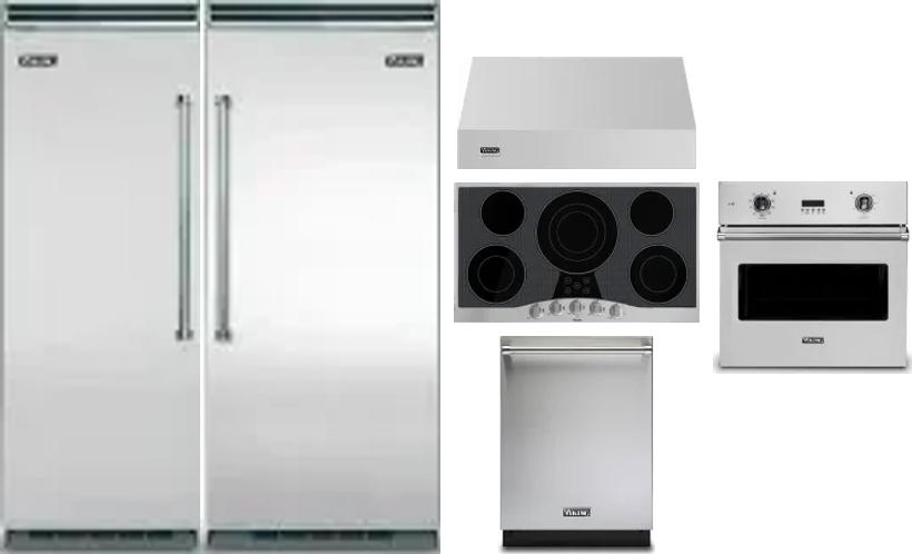 6 Piece Package Includes Refrigerator, Freezer, Cooktop, Wall Oven, Hood And Dishwasher