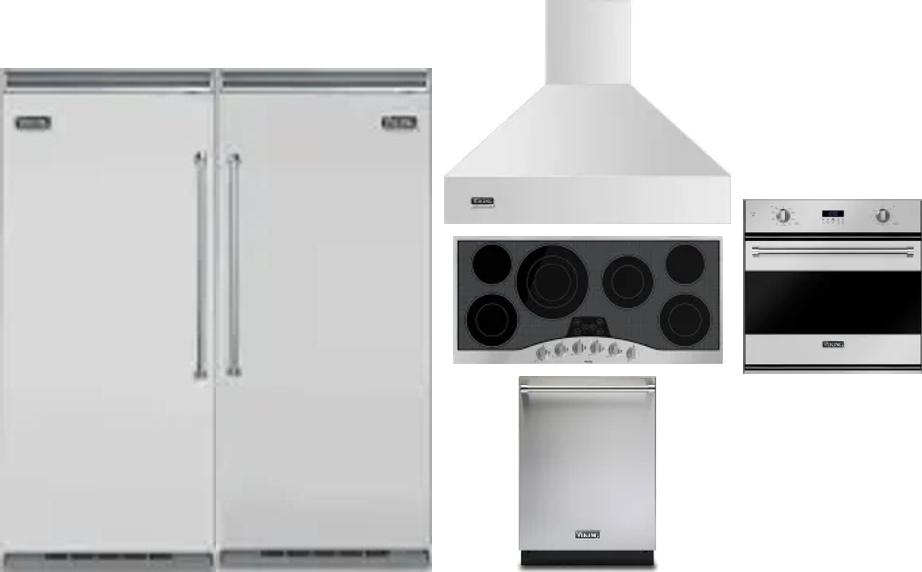 6 Piece Package Includes Refrigerator, Freezer, Cooktop, Wall Oven, Hood And Dishwasher