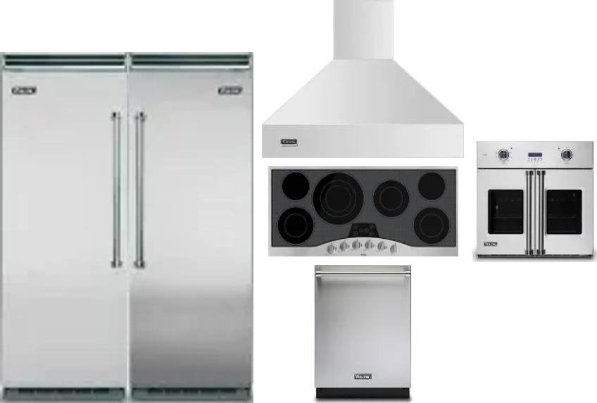 6 Piece Package Includes Refrigerator, Freezer, Cooktop, Wall Oven, Hood And Dishwasher