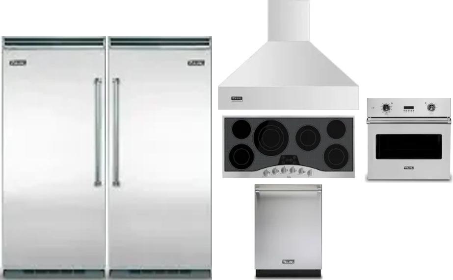6 Piece Package Includes Refrigerator, Freezer, Cooktop, Wall Oven, Hood And Dishwasher