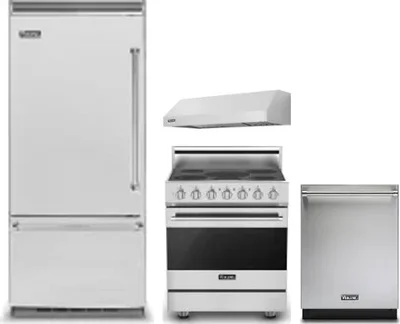 4 Piece Package Includes Refrigerator, Range, Hood And Dishwasher