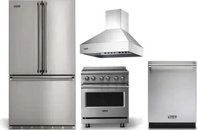 4 Piece Package Includes Refrigerator, Range, Hood And Dishwasher
