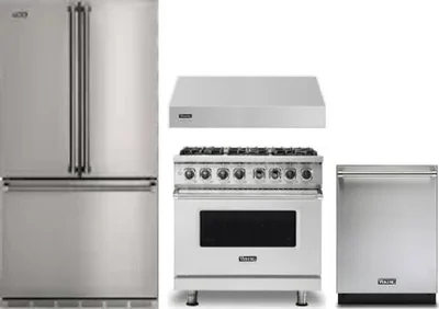 4 Piece Package Includes Refrigerator, Range, Hood And Dishwasher