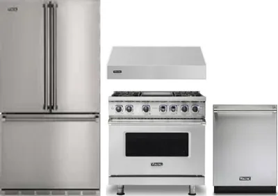 4 Piece Package Includes Refrigerator, Range, Hood And Dishwasher