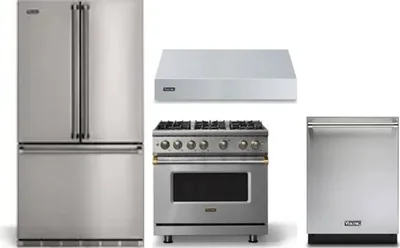 4 Piece Package Includes Refrigerator, Range, Hood And Dishwasher