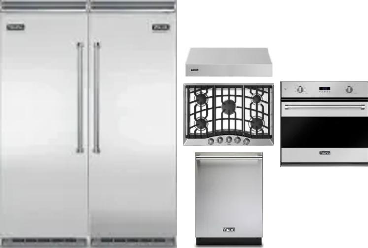 6 Piece Package Includes Refrigerator, Freezer, Cooktop, Wall Oven, Hood And Dishwasher