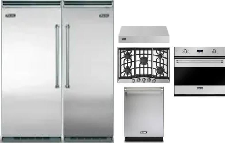 6 Piece Package Includes Refrigerator, Freezer, Cooktop, Wall Oven, Hood And Dishwasher
