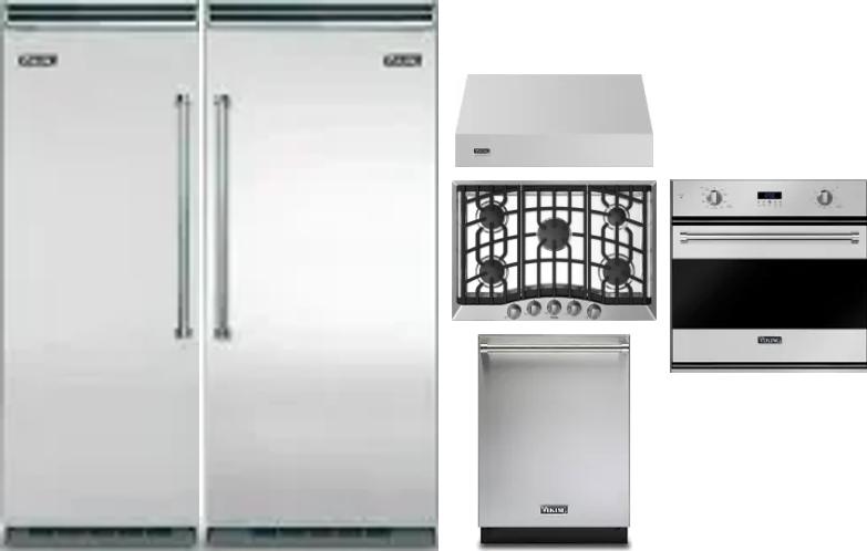 6 Piece Package Includes Refrigerator, Freezer, Cooktop, Wall Oven, Hood And Dishwasher