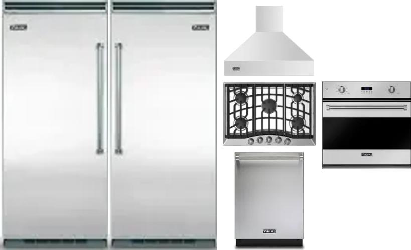 6 Piece Package Includes Refrigerator, Freezer, Cooktop, Wall Oven, Hood And Dishwasher