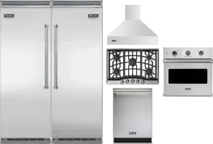 6 Piece Package Includes Refrigerator, Freezer, Cooktop, Wall Oven, Hood And Dishwasher