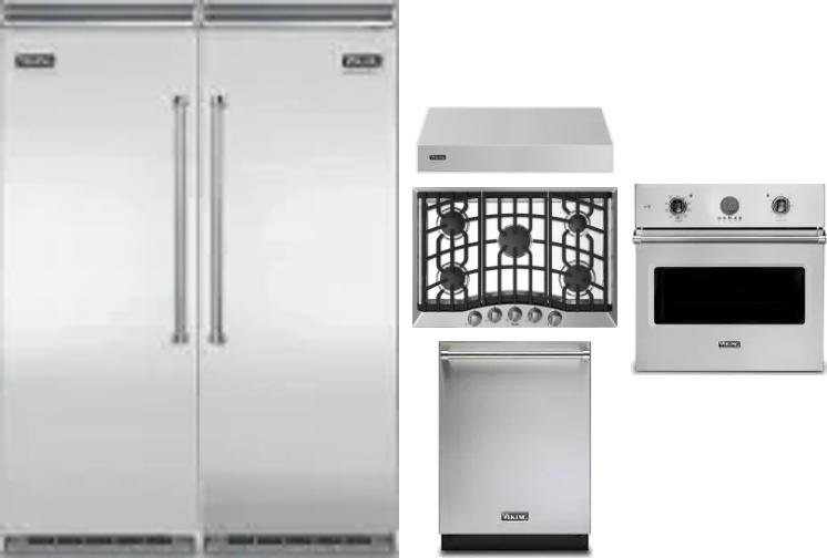 6 Piece Package Includes Refrigerator, Freezer, Cooktop, Wall Oven, Hood And Dishwasher