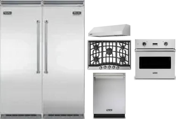 6 Piece Package Includes Refrigerator, Freezer, Cooktop, Wall Oven, Hood And Dishwasher