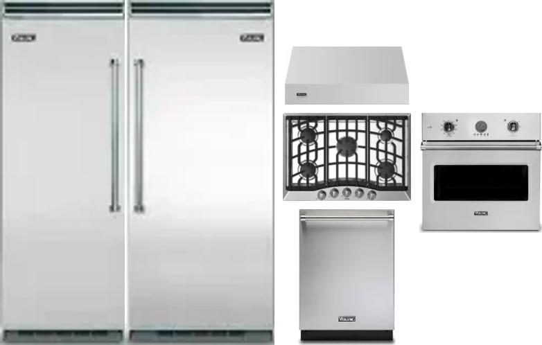6 Piece Package Includes Refrigerator, Freezer, Cooktop, Wall Oven, Hood And Dishwasher