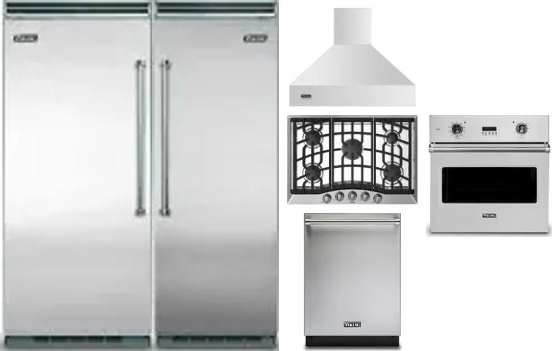 6 Piece Package Includes Refrigerator, Freezer, Cooktop, Wall Oven, Hood And Dishwasher