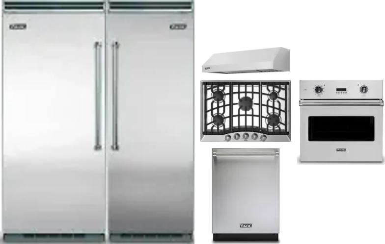 6 Piece Package Includes Refrigerator, Freezer, Cooktop, Wall Oven, Hood And Dishwasher