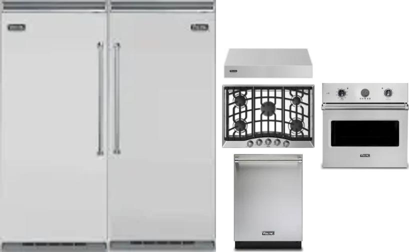 6 Piece Package Includes Refrigerator, Freezer, Cooktop, Wall Oven, Hood And Dishwasher