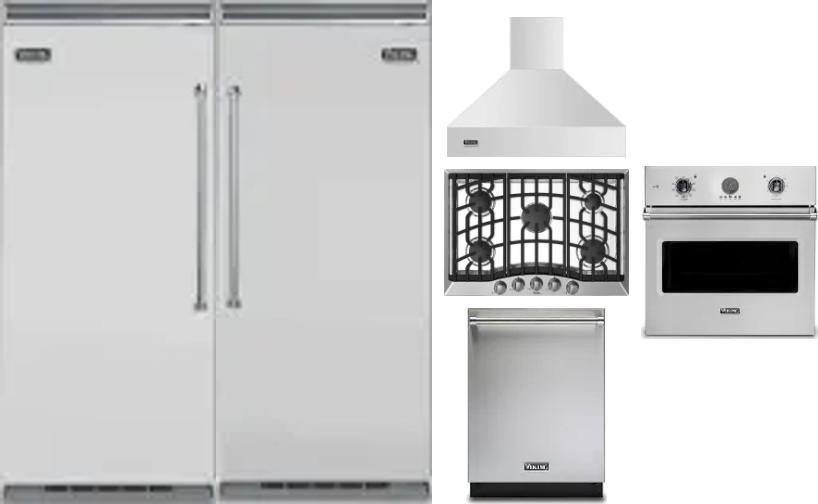 6 Piece Package Includes Refrigerator, Freezer, Cooktop, Wall Oven, Hood And Dishwasher