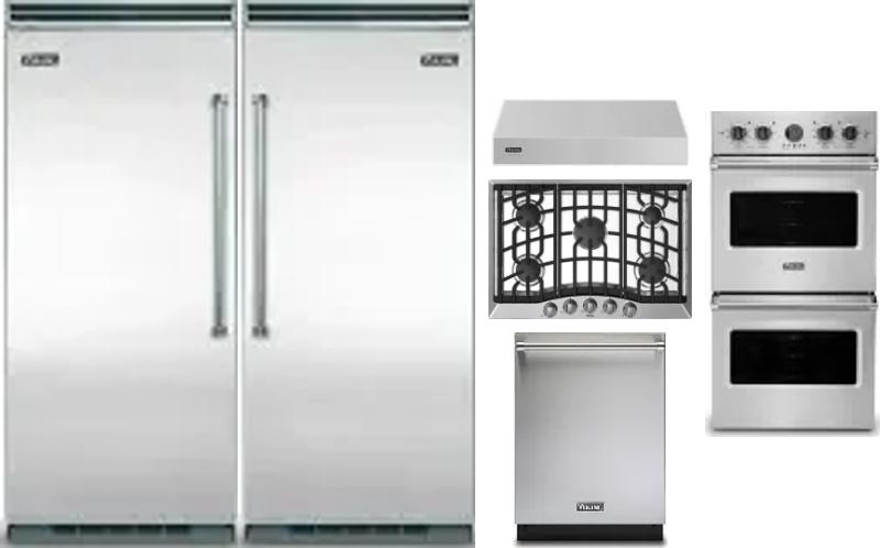 6 Piece Package Includes Refrigerator, Freezer, Cooktop, Wall Oven, Hood And Dishwasher