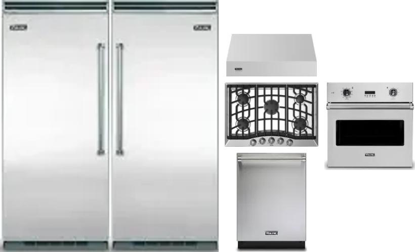 6 Piece Package Includes Refrigerator, Freezer, Cooktop, Wall Oven, Hood And Dishwasher