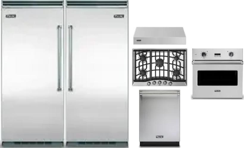 6 Piece Package Includes Refrigerator, Freezer, Cooktop, Wall Oven, Hood And Dishwasher