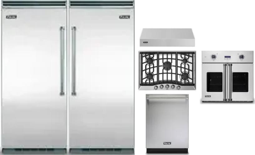 6 Piece Package Includes Refrigerator, Freezer, Cooktop, Wall Oven, Hood And Dishwasher