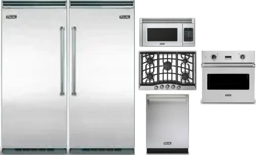 6 Piece Package Includes Refrigerator, Freezer, Cooktop, Wall Oven, Microwave And Dishwasher