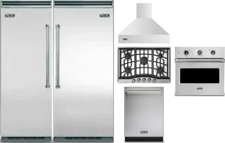 6 Piece Package Includes Refrigerator, Freezer, Cooktop, Wall Oven, Hood And Dishwasher