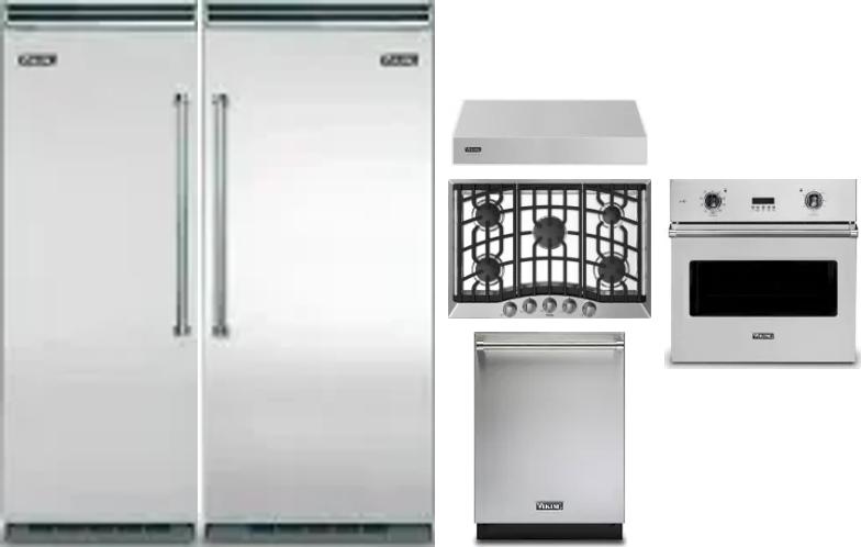 6 Piece Package Includes Refrigerator, Freezer, Cooktop, Wall Oven, Hood And Dishwasher