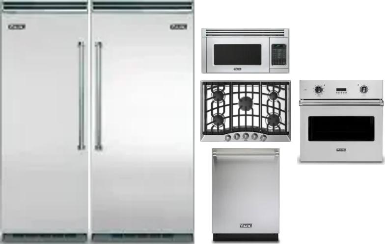 6 Piece Package Includes Refrigerator, Freezer, Cooktop, Wall Oven, Microwave And Dishwasher