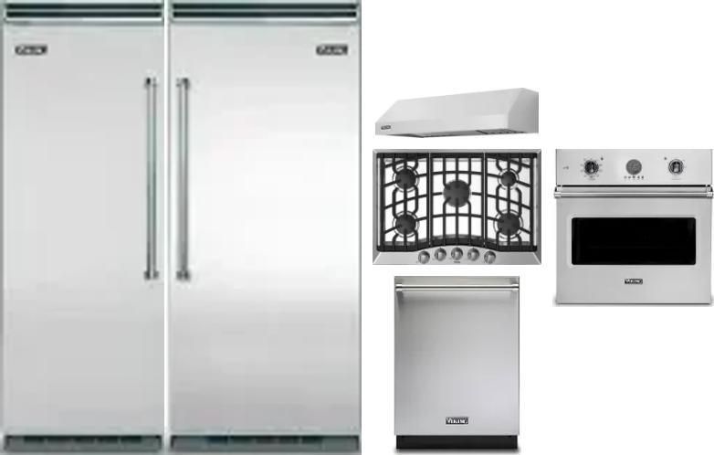 6 Piece Package Includes Refrigerator, Freezer, Cooktop, Wall Oven, Hood And Dishwasher