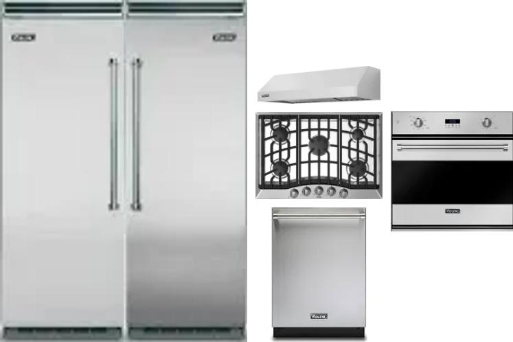 6 Piece Package Includes Refrigerator, Freezer, Cooktop, Wall Oven, Hood And Dishwasher