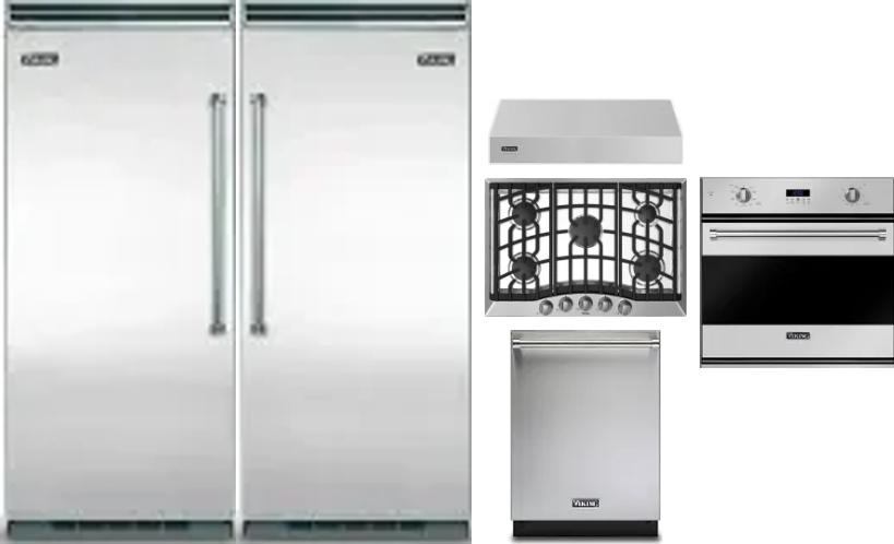 6 Piece Package Includes Refrigerator, Freezer, Cooktop, Wall Oven, Hood And Dishwasher