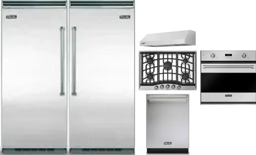 6 Piece Package Includes Refrigerator, Freezer, Cooktop, Wall Oven, Hood And Dishwasher