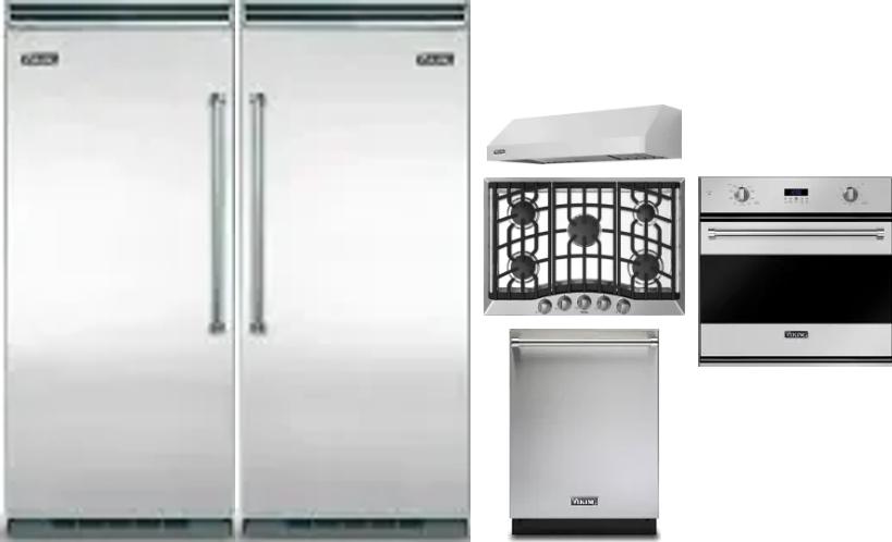 6 Piece Package Includes Refrigerator, Freezer, Cooktop, Wall Oven, Hood And Dishwasher
