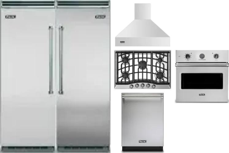 6 Piece Package Includes Refrigerator, Freezer, Cooktop, Wall Oven, Hood And Dishwasher
