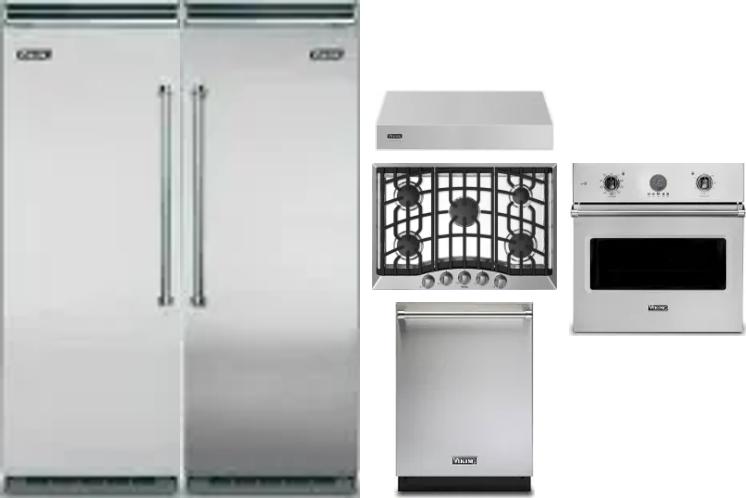 6 Piece Package Includes Refrigerator, Freezer, Cooktop, Wall Oven, Hood And Dishwasher