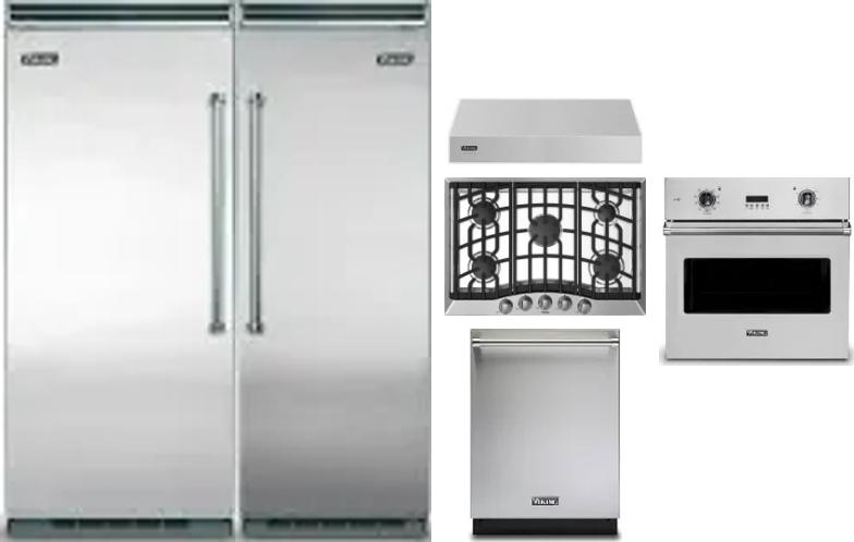 6 Piece Package Includes Refrigerator, Freezer, Cooktop, Wall Oven, Hood And Dishwasher