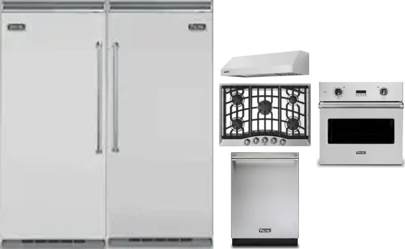 6 Piece Package Includes Refrigerator, Freezer, Cooktop, Wall Oven, Hood And Dishwasher