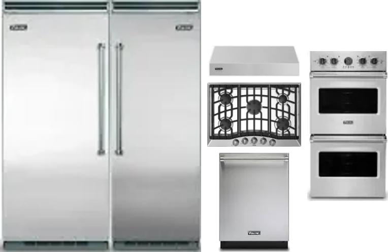 6 Piece Package Includes Refrigerator, Freezer, Cooktop, Wall Oven, Hood And Dishwasher