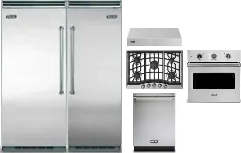6 Piece Package Includes Refrigerator, Freezer, Cooktop, Wall Oven, Hood And Dishwasher