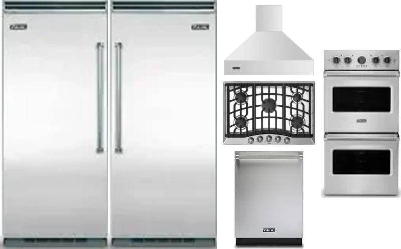 6 Piece Package Includes Refrigerator, Freezer, Cooktop, Wall Oven, Hood And Dishwasher