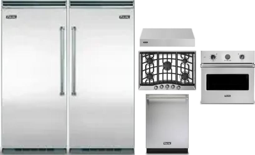 6 Piece Package Includes Refrigerator, Freezer, Cooktop, Wall Oven, Hood And Dishwasher