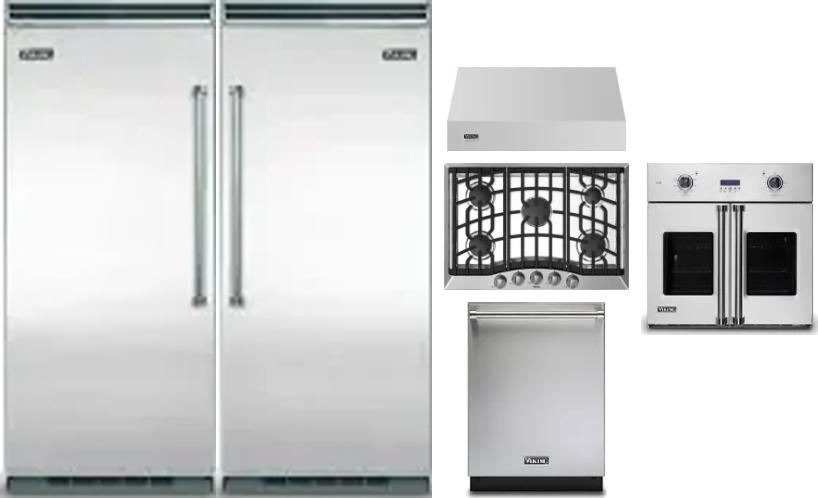 6 Piece Package Includes Refrigerator, Freezer, Cooktop, Wall Oven, Hood And Dishwasher