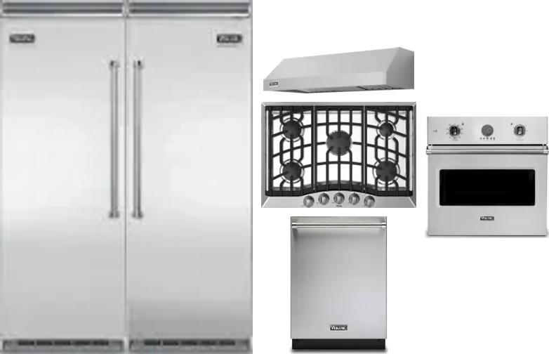 6 Piece Package Includes Refrigerator, Freezer, Cooktop, Wall Oven, Hood And Dishwasher