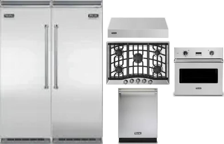 6 Piece Package Includes Refrigerator, Freezer, Cooktop, Wall Oven, Hood And Dishwasher