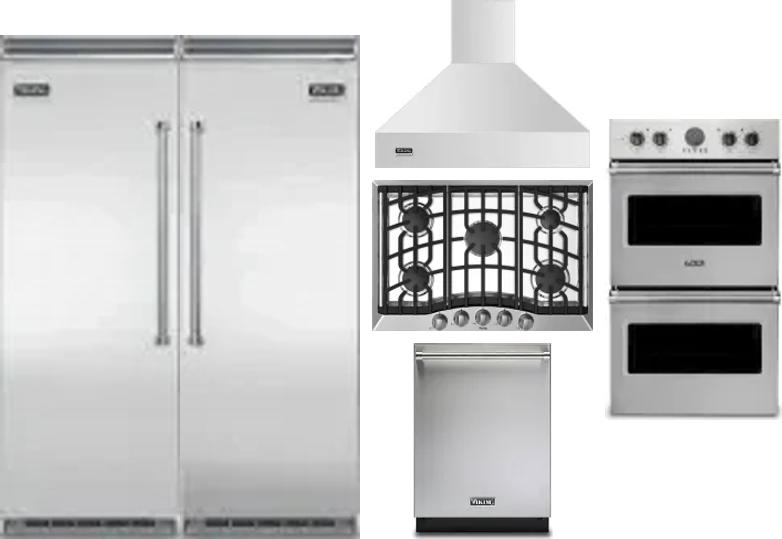 6 Piece Package Includes Refrigerator, Freezer, Cooktop, Wall Oven, Hood And Dishwasher